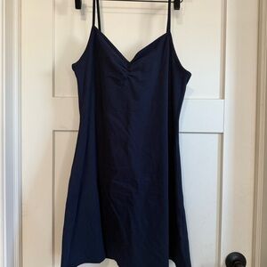 Navy Blue Spaghetti Strap Dress